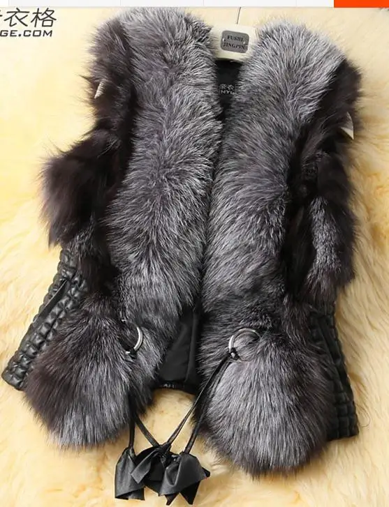 2020 Топ Весна Зима Кожа трава длинношерстный искусственный мех жилет женские