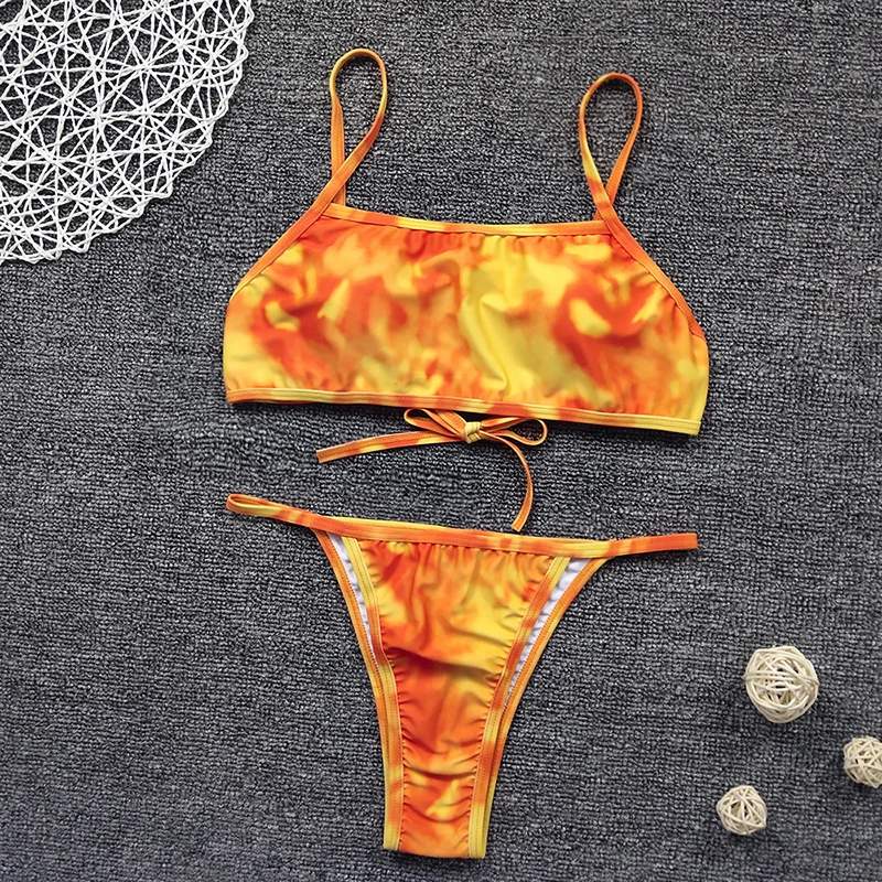 Женский бандажный комплект бикини сексуальные леопардовые купальники 2020