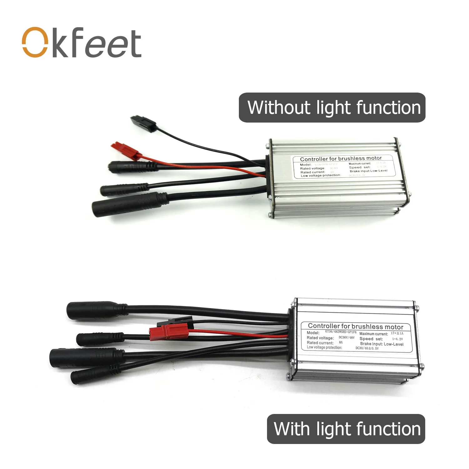 Okfeet 36 V/48 V 350W 36 V/48V17A контроллер электровелосипеда Стандартный синусоидальный сигнал весь Водонепроницаемые кабель серии KT Поддержка ЖК-дисплей Conversion Kit