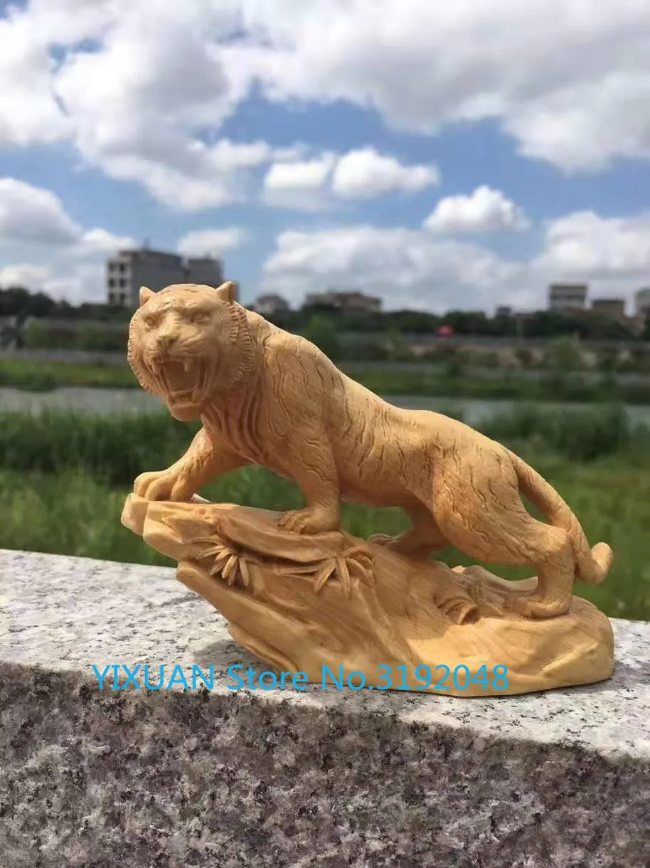 Декоративное украшение из топаза, Тигр и тигр, из массива дерева