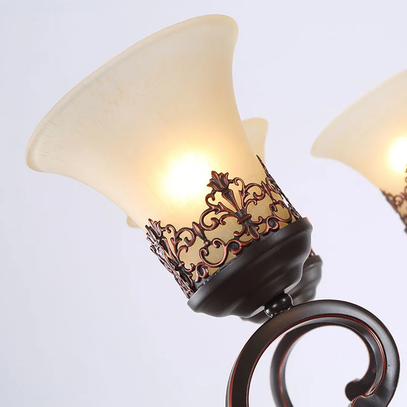 Люстра в стиле ретро с 3/5/6/8 люстрами стеклянный абажур люстра из кованого железа