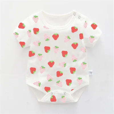 Летний комбинезон для маленьких мальчиков и девочек хлопковый с короткими