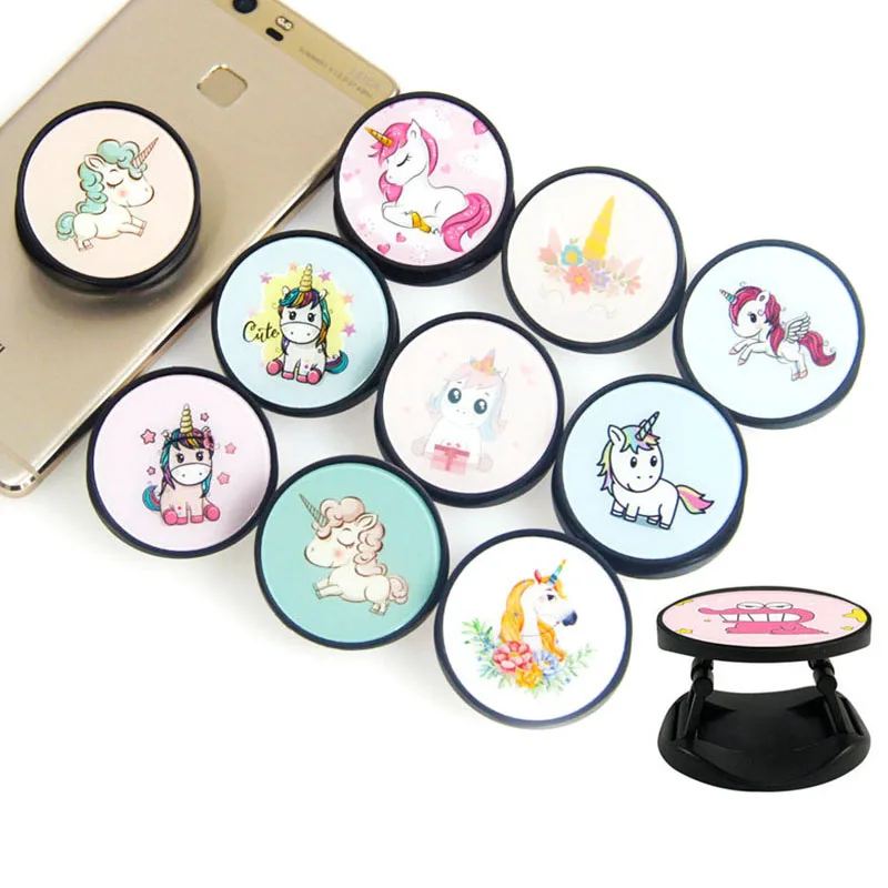 Симпатичные единороги животные ABS расширяющаяся подставка для телефона и захват