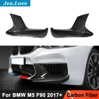 1 pair real carbon fiber car front bumper lip aprons wrap angle splitter chin shovel protect for bmw m5 f90 2017