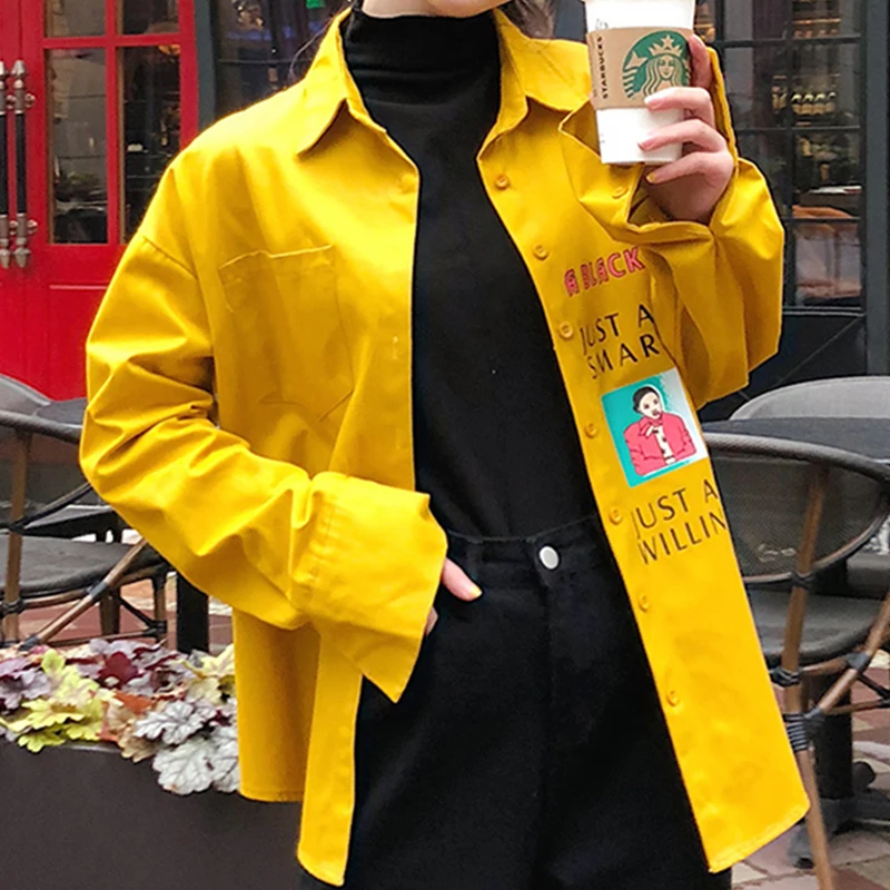 Новое поступление женские джинсы с буквенным принтом и длинным рукавом большие