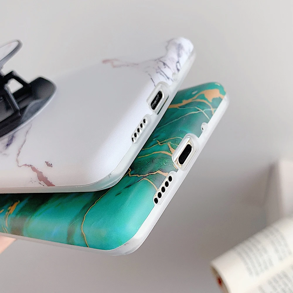 Чехол для телефона LOVECOM с градиентным мраморным рисунком и держателем Samsung S21 Note 20