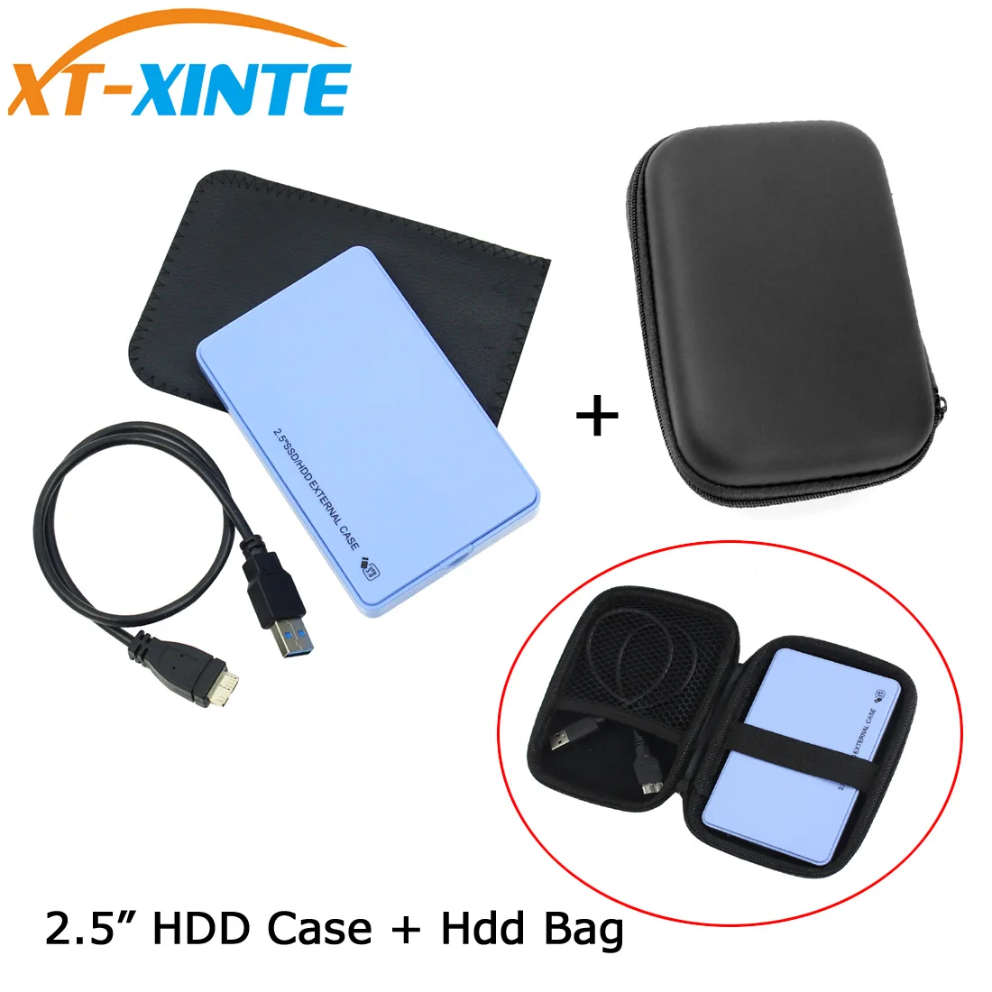 Чехол для жесткого диска 2 5 &quotSATA к USB 3 0 HDD SSD 1 комплект внешний чехол с сумкой
