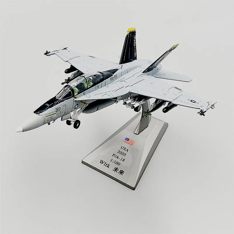 WLTK 1/100 Scale USA F/A-18 Hornet Multirole Fighter Diecast Metal Military Plane Model Toy For Gift Collection | Игрушки и хобби