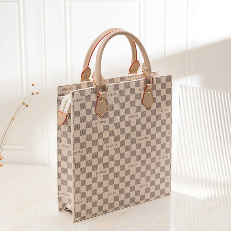 

Business Trends Hand bag for women File Bag Office File Bag Tote Bag Female Handbag Simple Bag Luxury Fashion Design Checkered