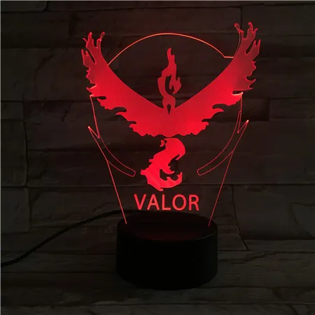 Valor 3D светодиодный ночник лампа подарок другу светильник USB или на батарейках