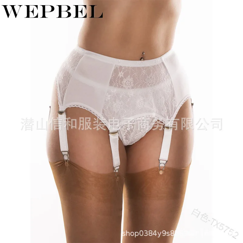 

WEPBEL Newest Sexy Women Lace Floral See Through Thigh-High Garter Erotic Suspender Briefs Set