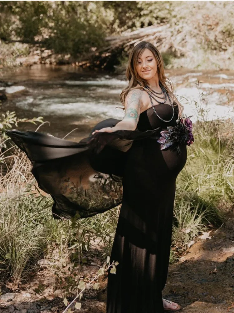 Платье для беременных с плащом без Плеч длинное платье фотосъемки элегантное