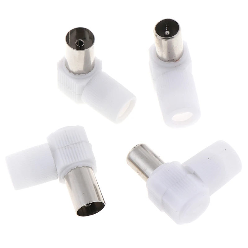 2pairs 90 Degrees TV Plug Jack For Antennas Male And Female TV RF Coaxial Male Plugs Adapter Right Angle Antennas Connectors Hot images - 6