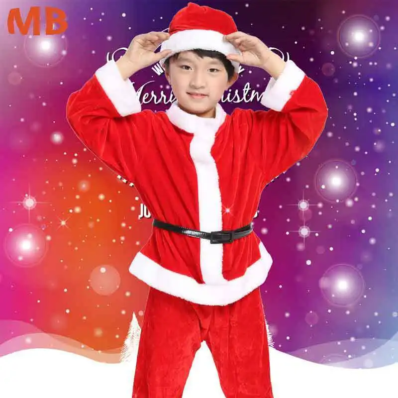 2 3 5 7 9 11 Years Christmas Costume Boys Girls Santa Claus Red Dress With Cloak Cosplay Kids Children Clothing Girl's Clothes | Детская