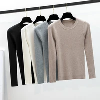 long sleeve womens sweaters round neck slim fit knitted sweater korean fall pullover woman sweaters winter clothes women 2022
