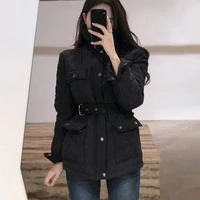 2xl winter womens black lace short padded coat high quality stand callor jacket fashion slim warm lady overcoat casual clothing