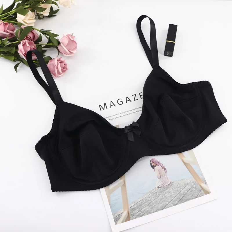 Beauwear, Женские Бюстгальтеры на косточках размера плюс, полный охват, не мягкий бюстгальтер, минимайзер, нижнее белье, 36-48, B, C, D, E, цвет черный, телесный, BH - Цвет: Black