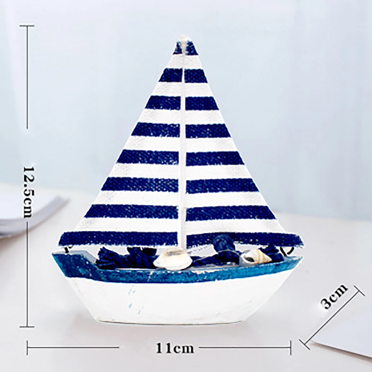 Cute Mini Sailing Boat Model Nautical Home Decor Cloth Sailboat Flag Table Ornament Wood Crafts Toy Kids Gift Drop ship | Дом и сад