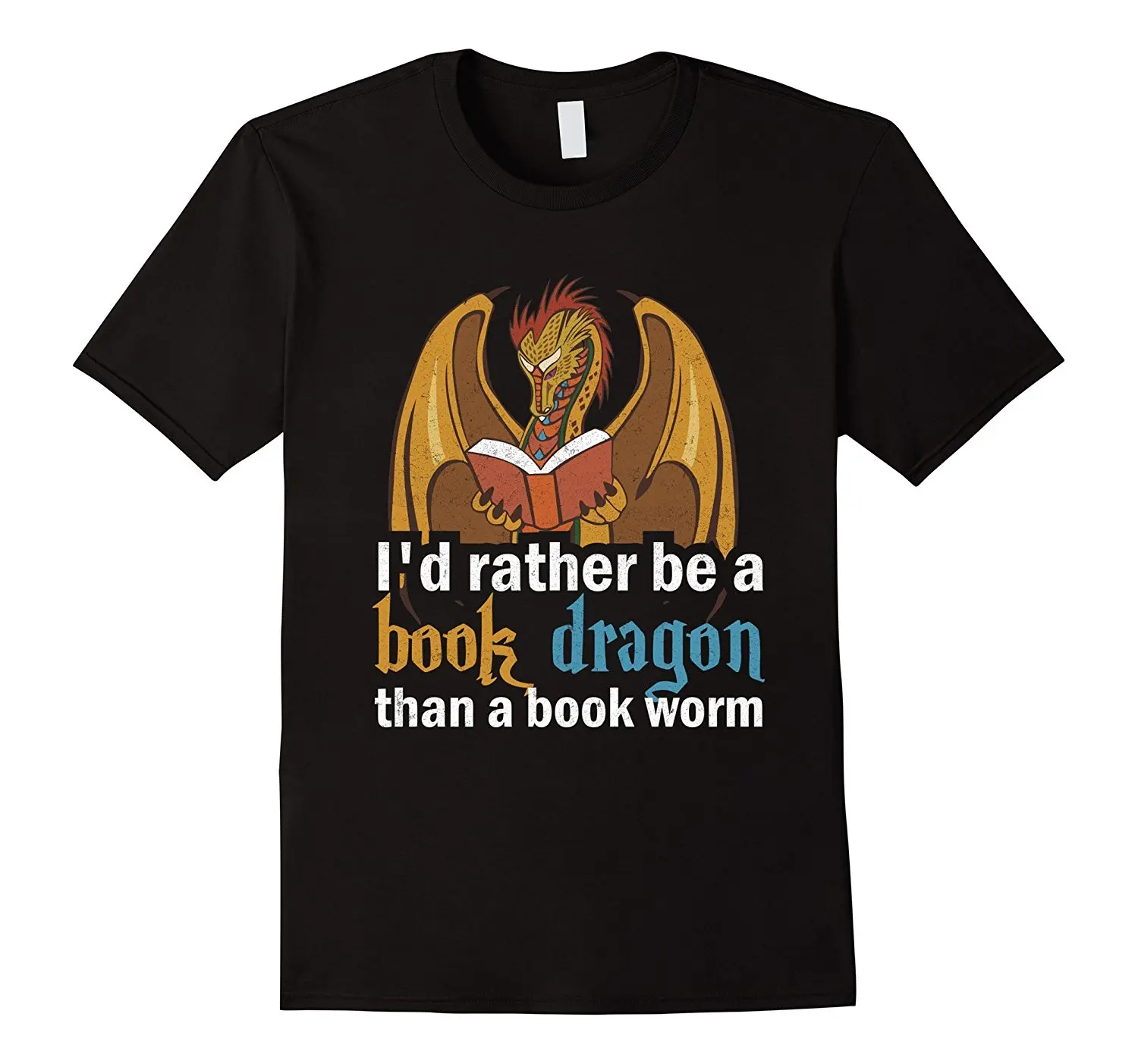 

I'd Rather Be A Book Dragon Than A Book Worm T-shirt Loose Cotton T-Shirts for Men Cool Tops T Shirts Men Summer Style
