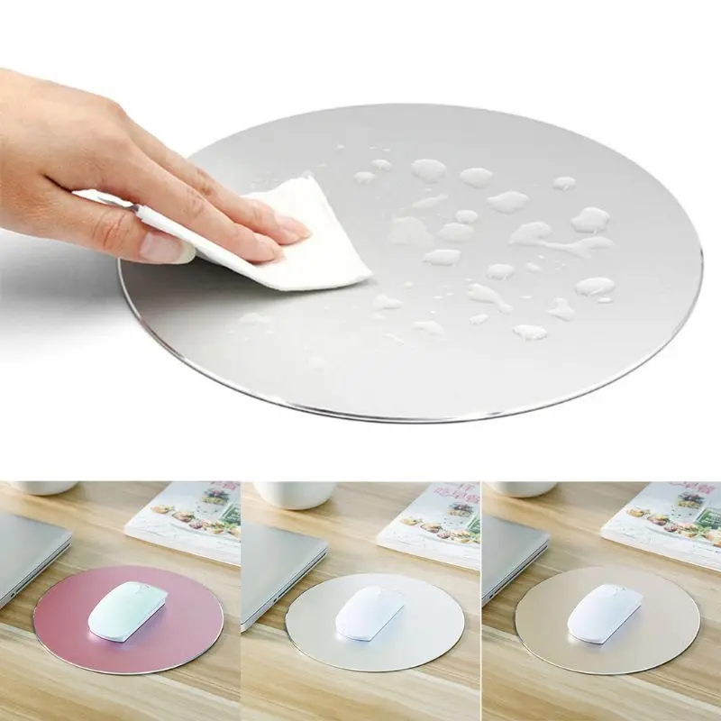 

Gaming Round Mouse Pad Aluminum Alloy Mousepad for Office Laptop Notebook PC Computer