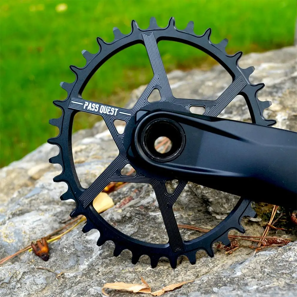 

Pass Quest GXP Titanium-Plated Oval MTB Narrow Wide Bicycle Chainring 32T-38T Bike Chainwheel 6mm Offset Crankset