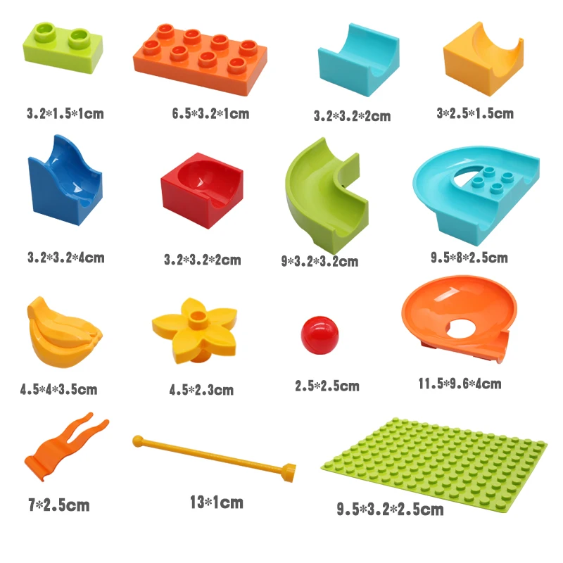 

21 Styles Marble Race Run City Building Blocks Big Size DIY Funnel Slide Blocks Bricks Toys For Children Gift