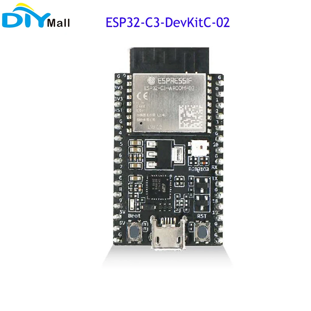 

ESP32-C3-DevKitC-02 ESP32-C3 WROOM Module WIFI Blue-tooth-compatible Development Board 4MB SPI Flash Based on ESP32-C3-WROOM-02