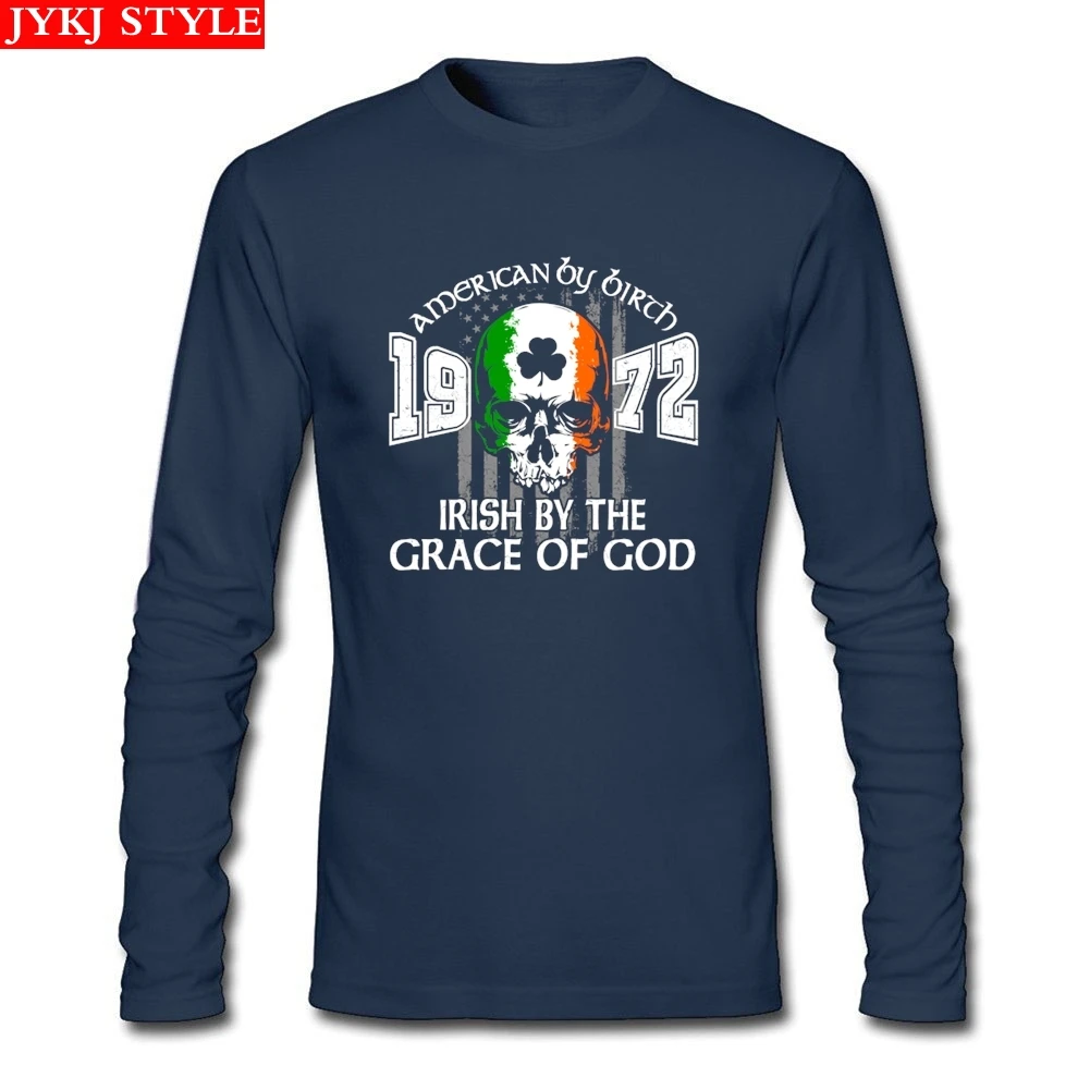 1972 футболка с мотивом ирландской грации Бога футболки на заказ длинным рукавом