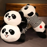 1pc 80cm100cm130cm cute lying panda with t shirt plush cushion lovely animal stuffed soft pillow for child girls birthday gift