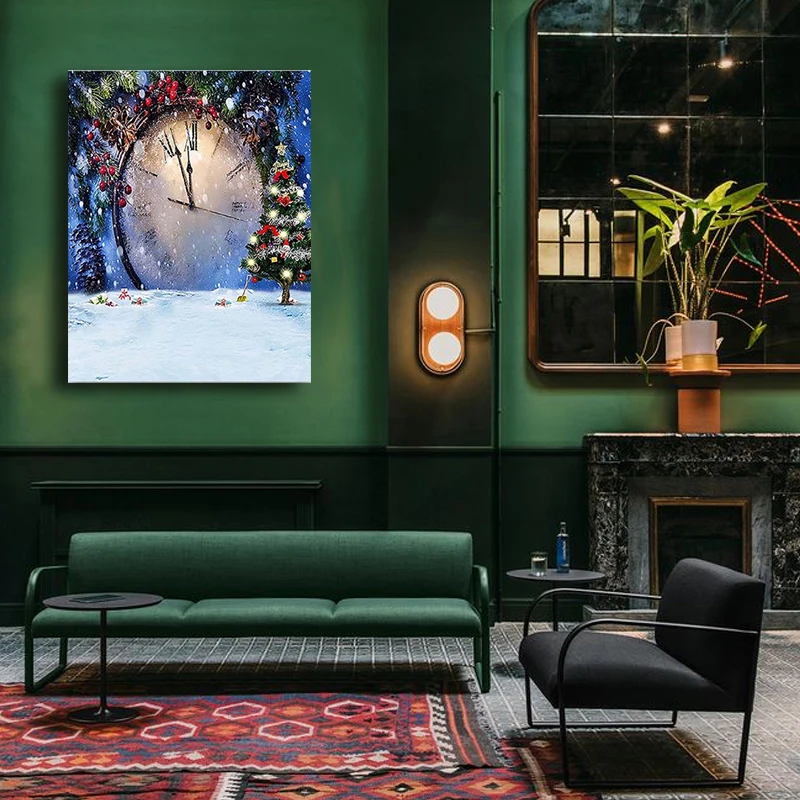 

DIY Christmas style clock picture colorings pictures by numbers with colors drawing painting by numbers framed Home