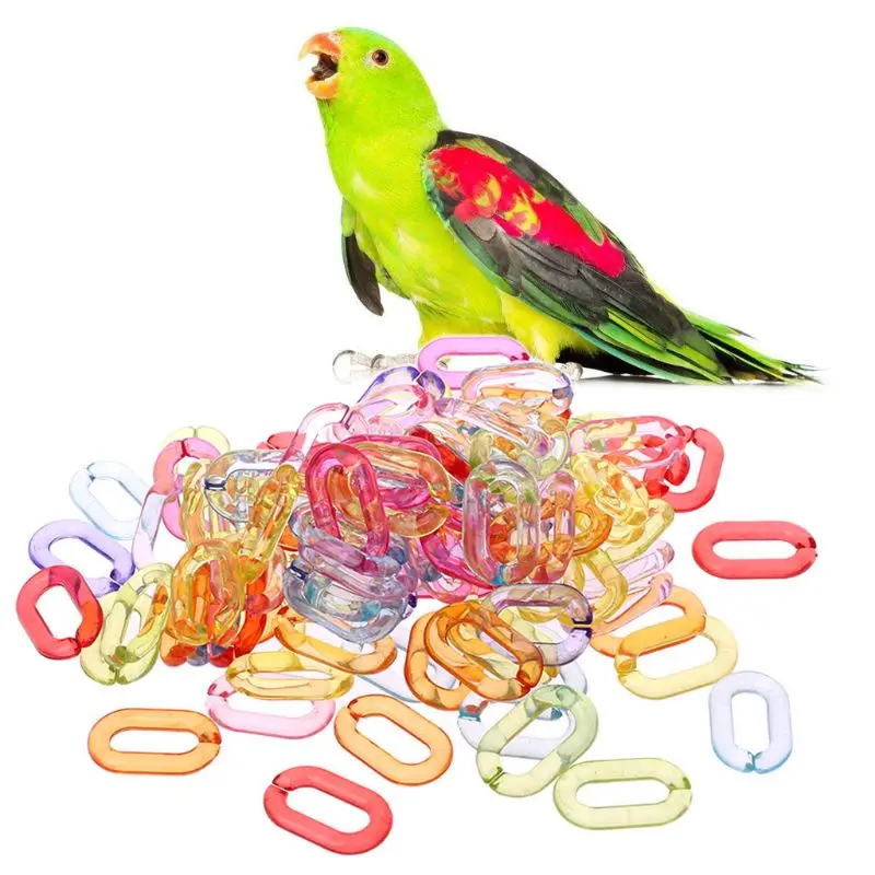 100 шт./упак. пластиковая подставка для птиц цепочка открытые звенья зажимы