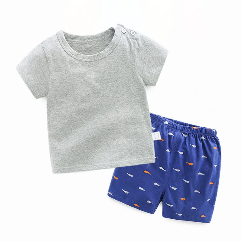 

ZWY914 Fashion New Style Summer Children Clothes Boy O-Neck T Shirt Shorts 2Pcs/sets Outfit Kids Girls Fashion Toddler Tracksuit