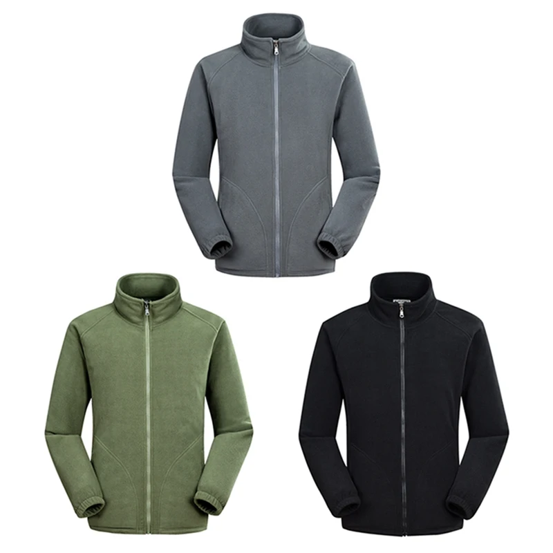 Уличный флисовый мужской кардиган большого размера Теплая Флисовая Куртка для