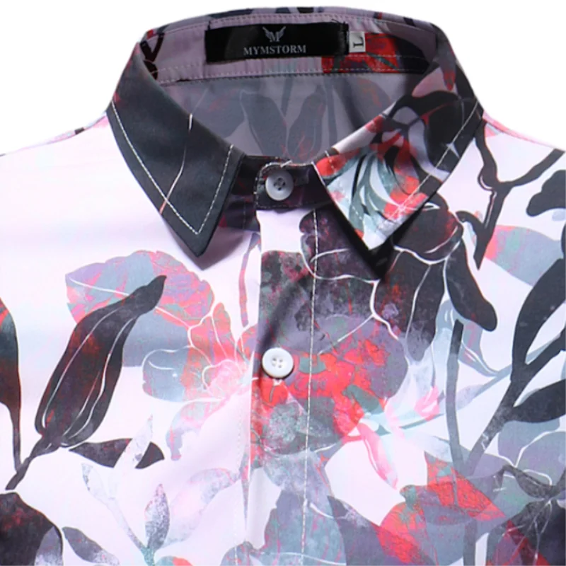 

2020 New Arrival Summer Men's Clothing Casual Large Size Men's Shirt Floral Print Mens Shirt Printed Long Sleeve Shirt