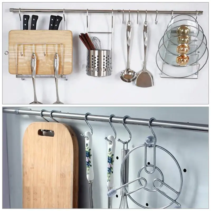 

Сверхмощные S-образные крючки из нержавеющей стали, подвесная вешалка для гаража, сада, одежды, сковородок, кухонные и спальные многофункцио...