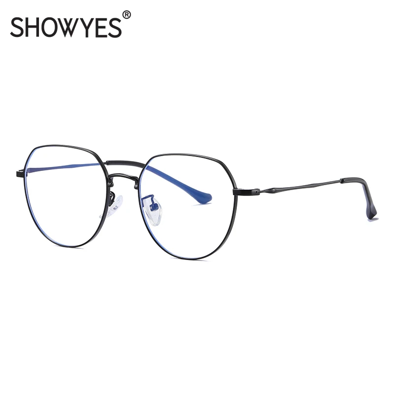 SHOWYES женские очки с защитой от синего света верхние плоские нижние круглые