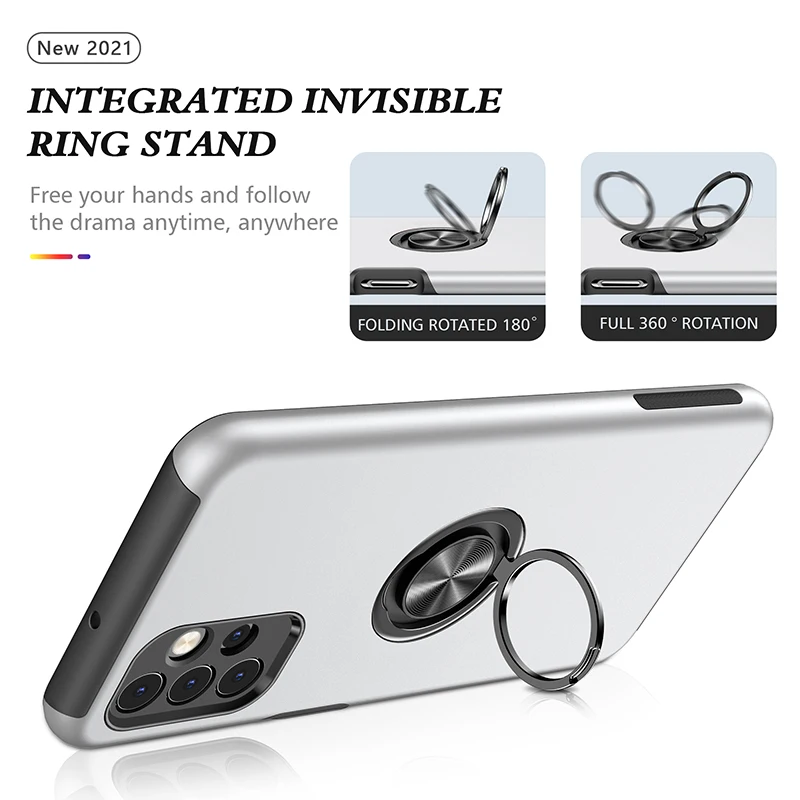 

Shockproof Armor Case For Samsung Galaxy M51 Cases Luxury Matte Ring Holder Cover For Samsung M51 M 51 Stand Cases Bumper Funda