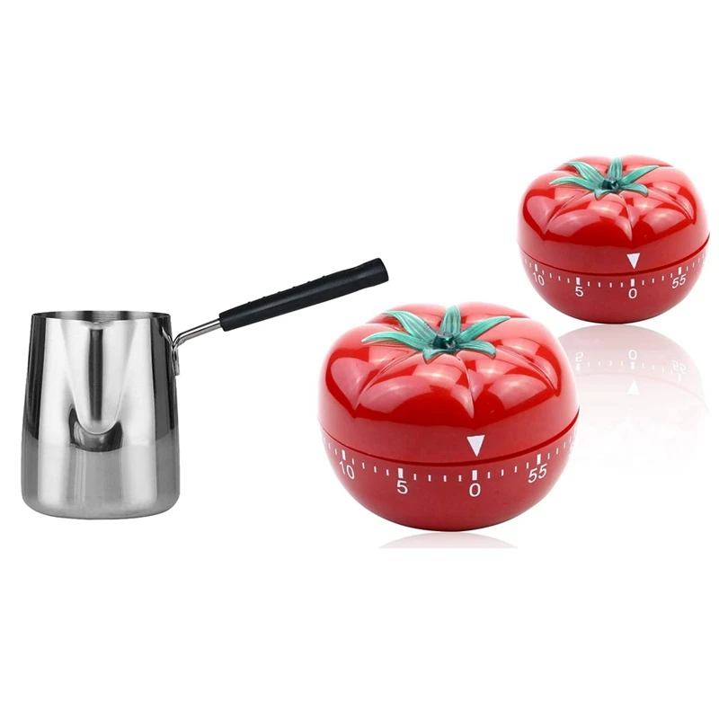 

Кухонный Таймер Будильник для выпечки и часы 1000 мл из нержавеющей стали с длинной ручкой кофейное кольцо кувшин латте чайник для вспенивани...