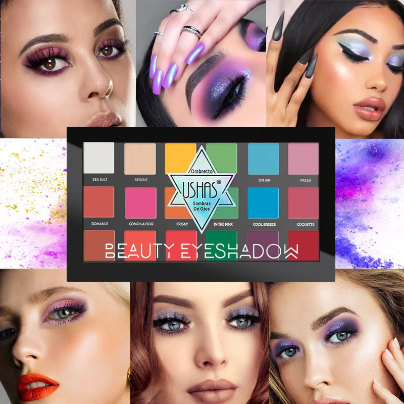 18 цветов неоновые тени для век Палитра матовые блестящие мерцающие долговечные