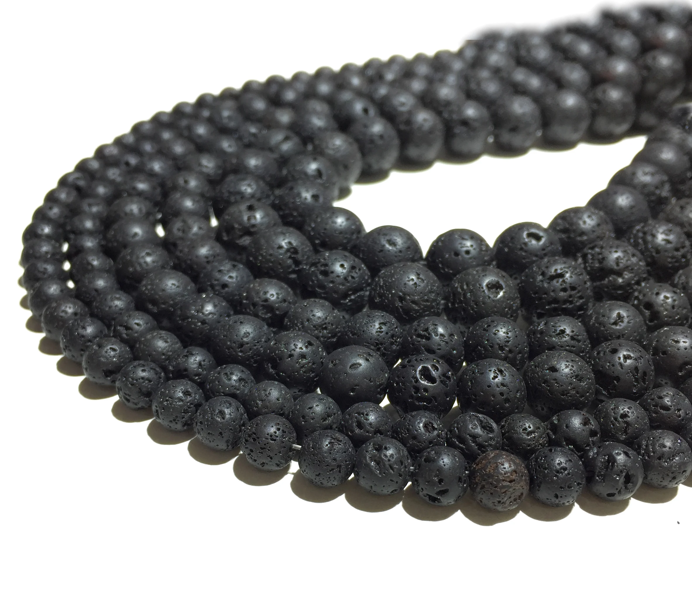 

10mm Natural Black Lava Beads Healing Energy Gemstone Loose Beads DIY Jewelry Making Bracelet Necklace Accessories Factory Price