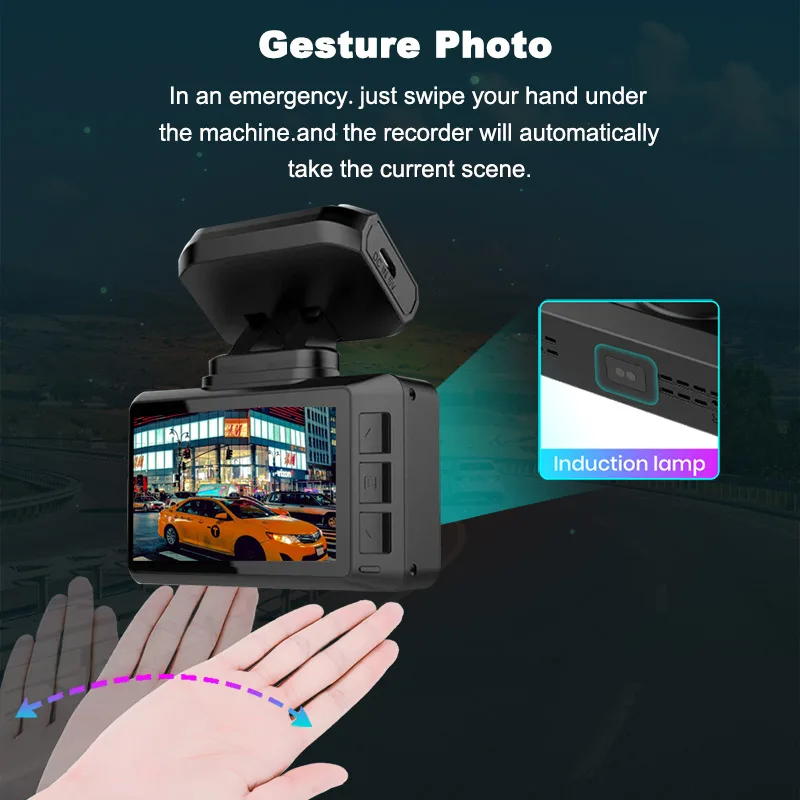 Видеорегистратор OBEPEAK 4K встроенный GPS с координатами скорости Wi Fi G sensor 24 часа