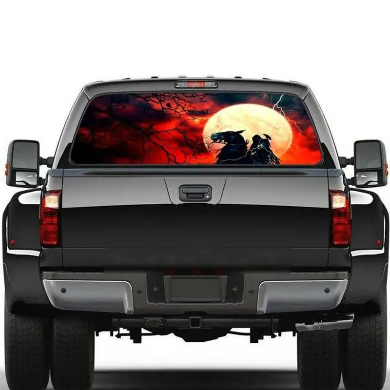 

Animal Pattern Wolf Decal 3D Rear Window Sticker Decal For Car One Decals Vision Material Way Sticker T9M8