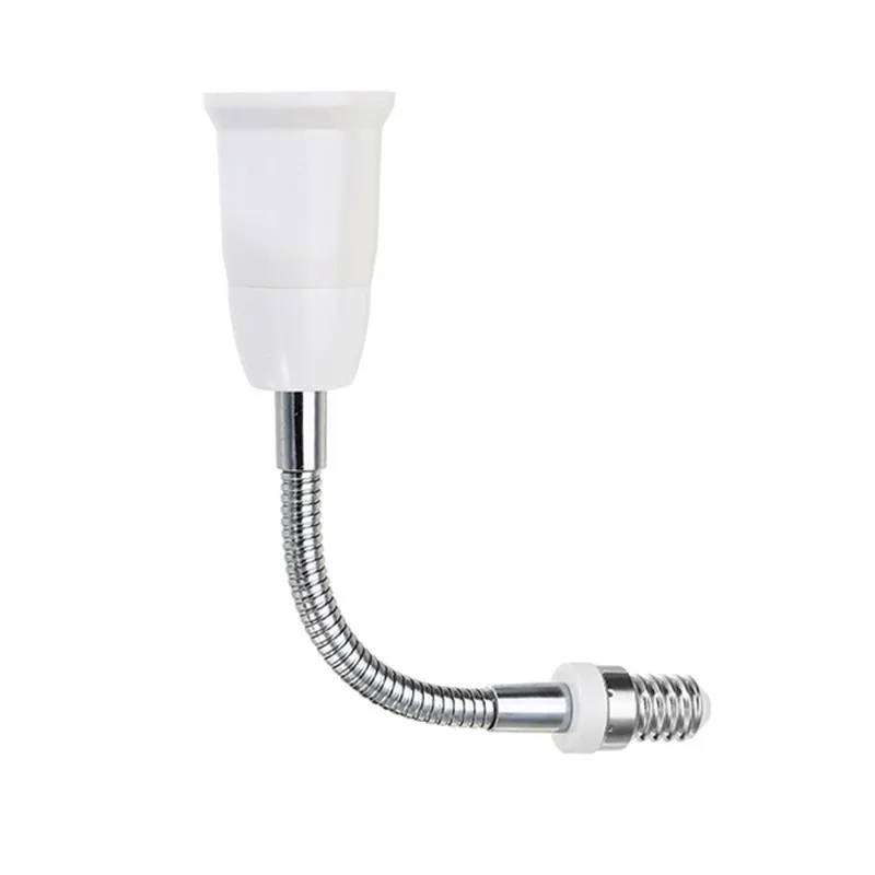 

1pcs AC250V E14 to E27 Flexible Extend Bulb Base Lamp Extension Adapter Screw Holder Socket Converter 18CM White