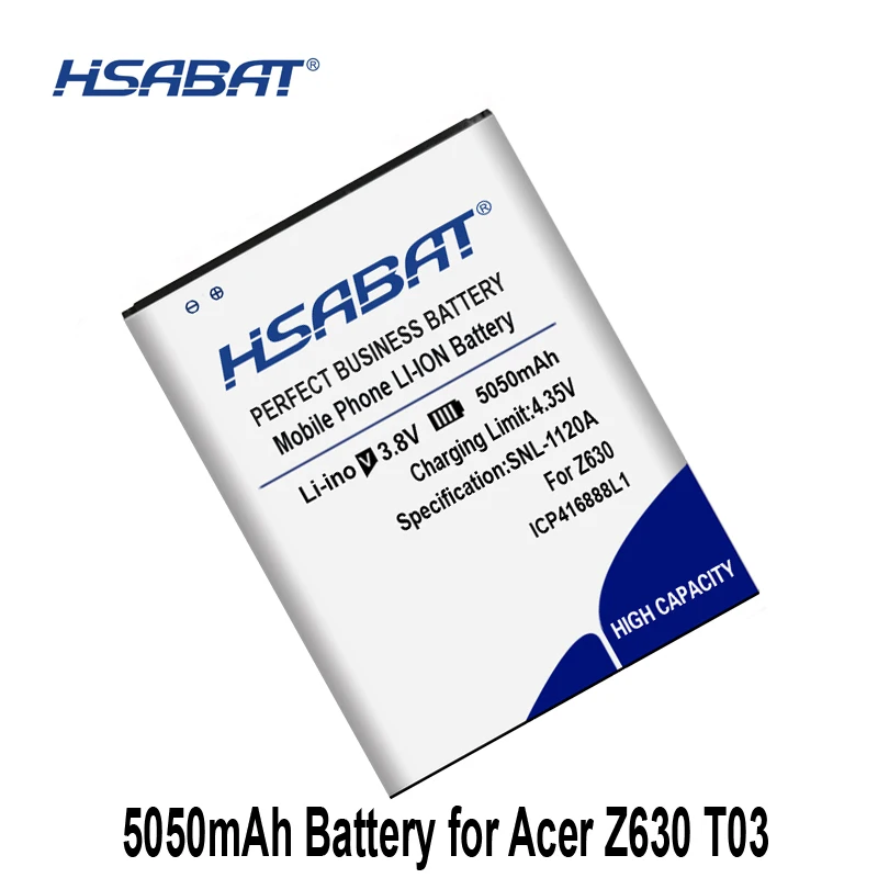 HSABAT ICP416888L1 5050 мА/ч, Батарея для acer Z630 T03 T04 Z630S BAT-T11