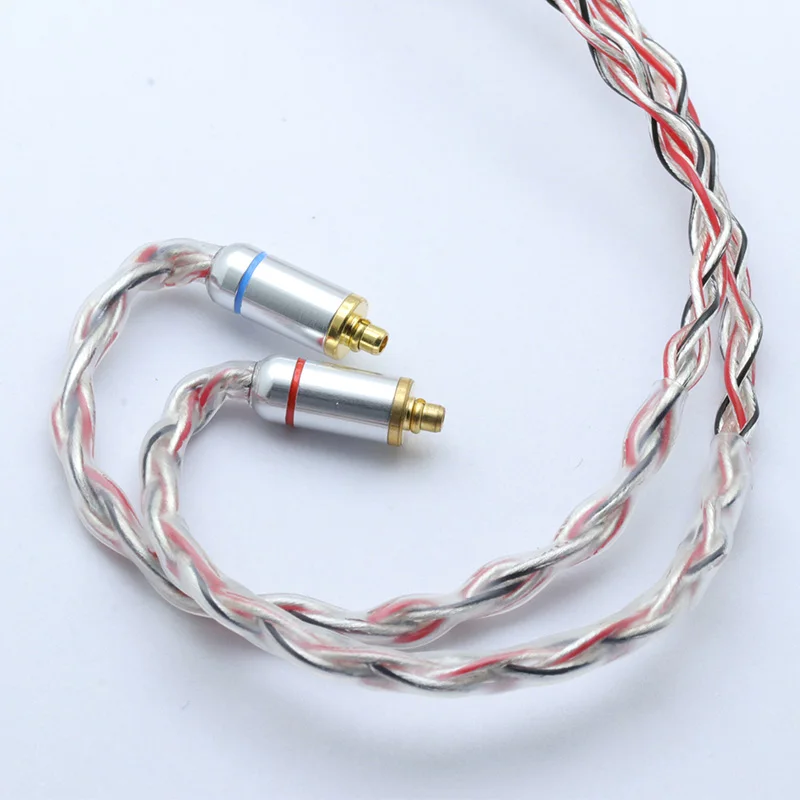1,2 M 1,0 мм x 8 Core HIFI посеребренный обновленный кабель 3,5/2,5 Разъем MMCX/2Pin разъем для улучшения глубины саундстажа и присутствия