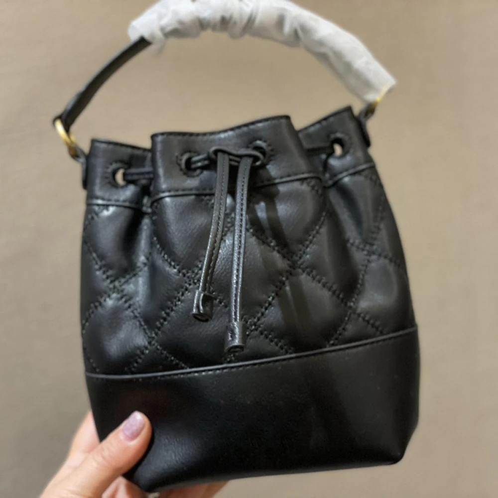 

Drawstring bucket bag brand women handbag cute mini diamond-quilted leather crossbody bag ladies fashion designer messenger bag