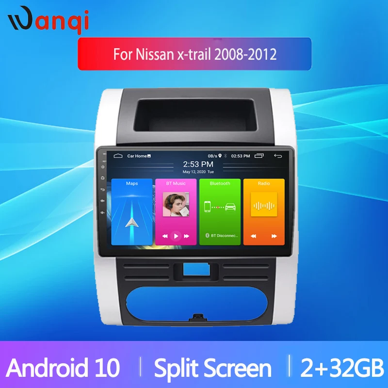 Автомагнитола Wanqi мультимедийный видеоплеер с GPS навигацией Android 10 для Nissan X Trail 2008