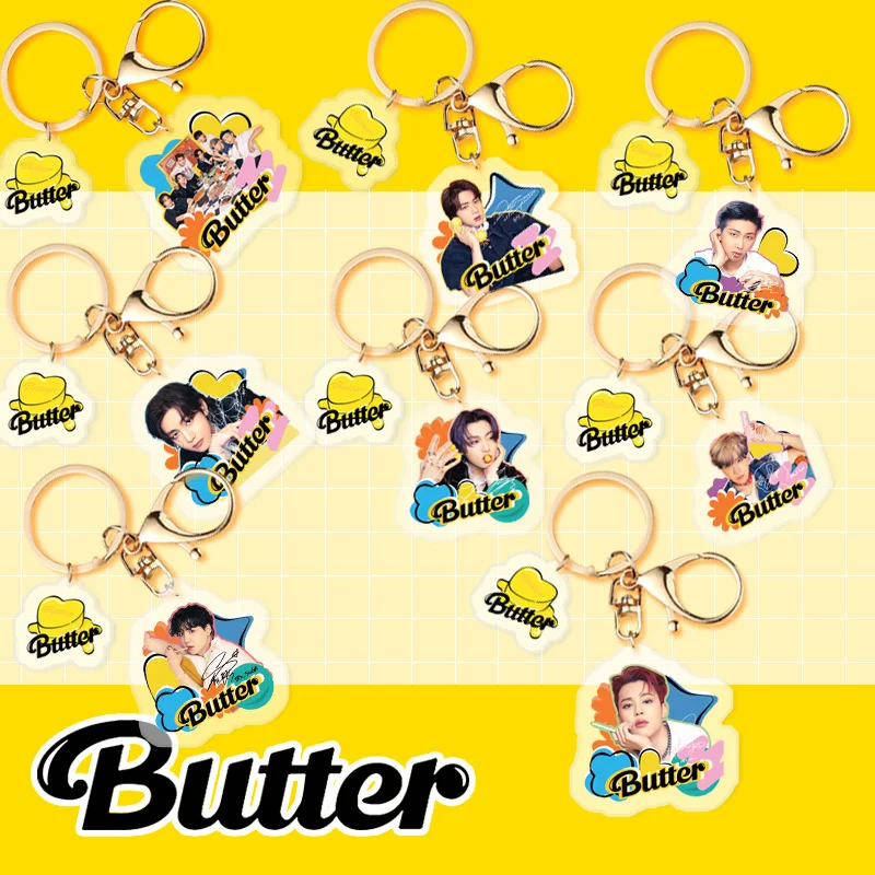 

South Korean Groups K-POP Bangtan Boys Acrylic Keychain Pendant Backpack Accessories Cosplay Gift JIMIN JIN SUGA Fans Collection