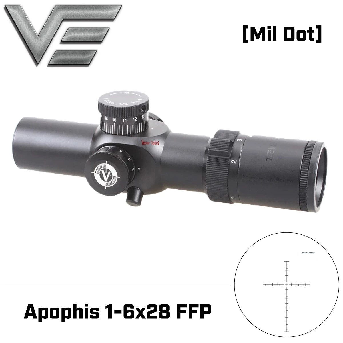 Векторная оптика Apophis 1-6x28 FFP 35 мм тактический прицел AR15 компактный прицел MP MOA сетка для стрельбы