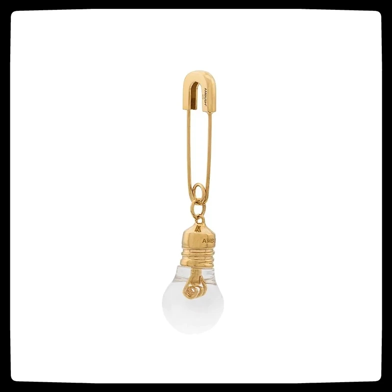 

HANGZHI 20FW New S925 AMBUSH light bulb Pin Earring Collection Design Metal Logo Drop Earrings for Women Girls Party Jewelry